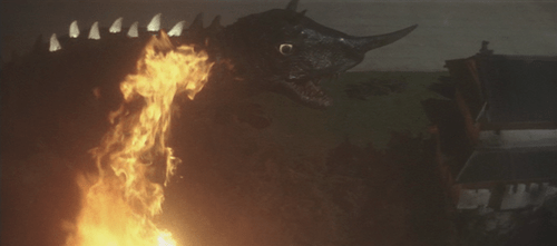 I always respected how Daiei just straight up mounted a flame-thrower in Gamera's mouth and called it a day. Also, POV shot in a kaiju fight!