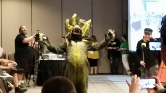 This guy was Jirass! Jirass is an Ultraman baddie that's famous for being an old Godzilla suit with spraypaint and a neck-frill slapped on!